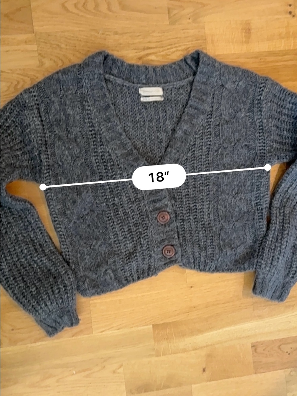 Urban Outfitters Charcoal Cable Knit Button Cardigan - Picture 8 of 11